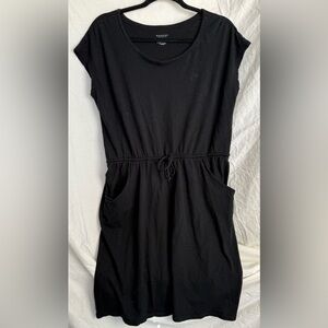 Sonoma Black Mini Dress with Drawstring Waist